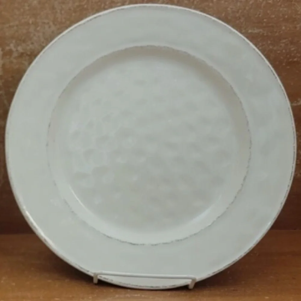 Pier 1 Martillo 11” Plates Dinner Set Replacements White Cream Brown Stoneware
